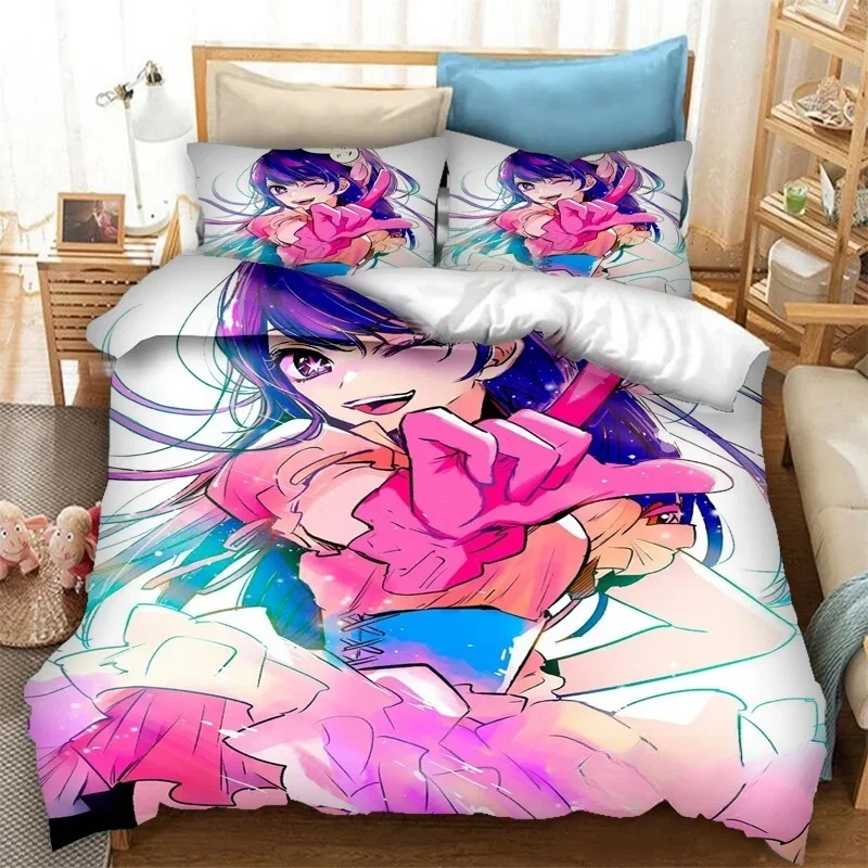 Anime OSHI NO KO 3D Printing Bedding Set Duvet Covers Pillowcases 2/3 Piece Comforter Bedding Sets Bedclothes Bed Home Textiles