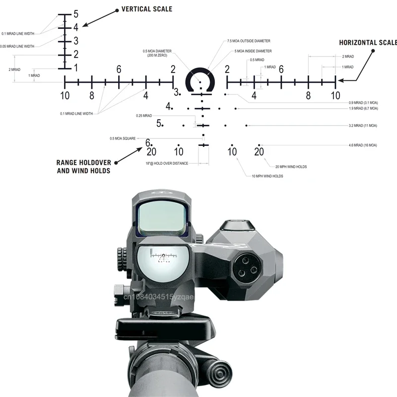 Tactical D-EVO & LCO 6X Red Dot Magnifier Sight Combo Dual-Enhanced View CMR-W Reticle Carbine Rifle Scope Picatinny Rail Mount
