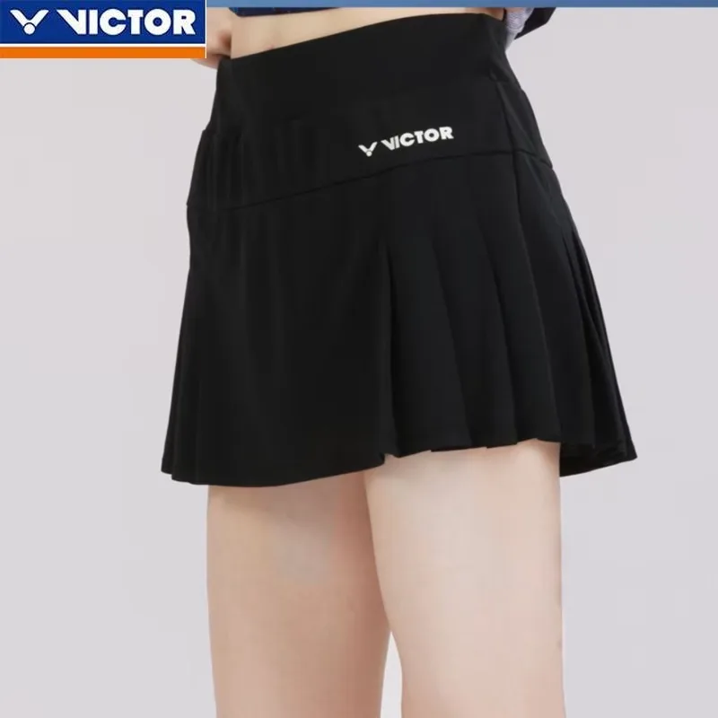 Victor New Women's Badminton Culottes Versatile Running Sports Anti-light Pleated Short Skirt