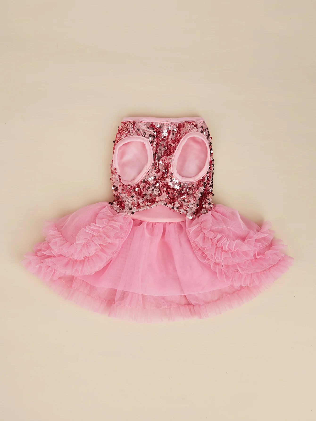 Sleeveless Dog Dress with Tulle and Sequins Image 13
