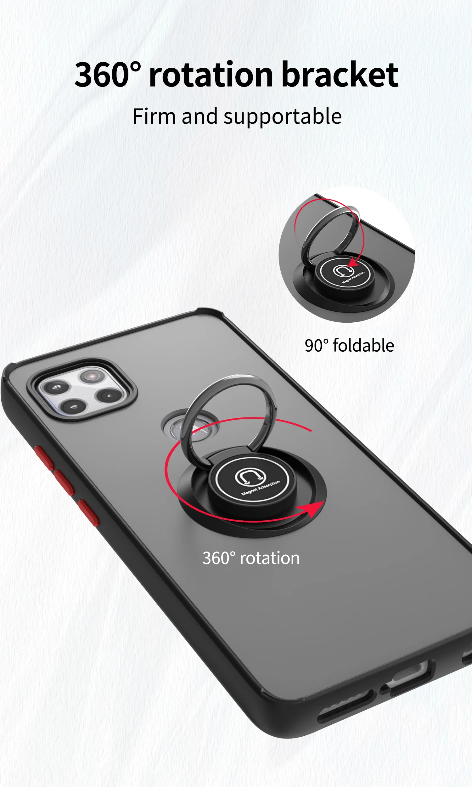Shockproof Magnetic Ring Back Phone Cover