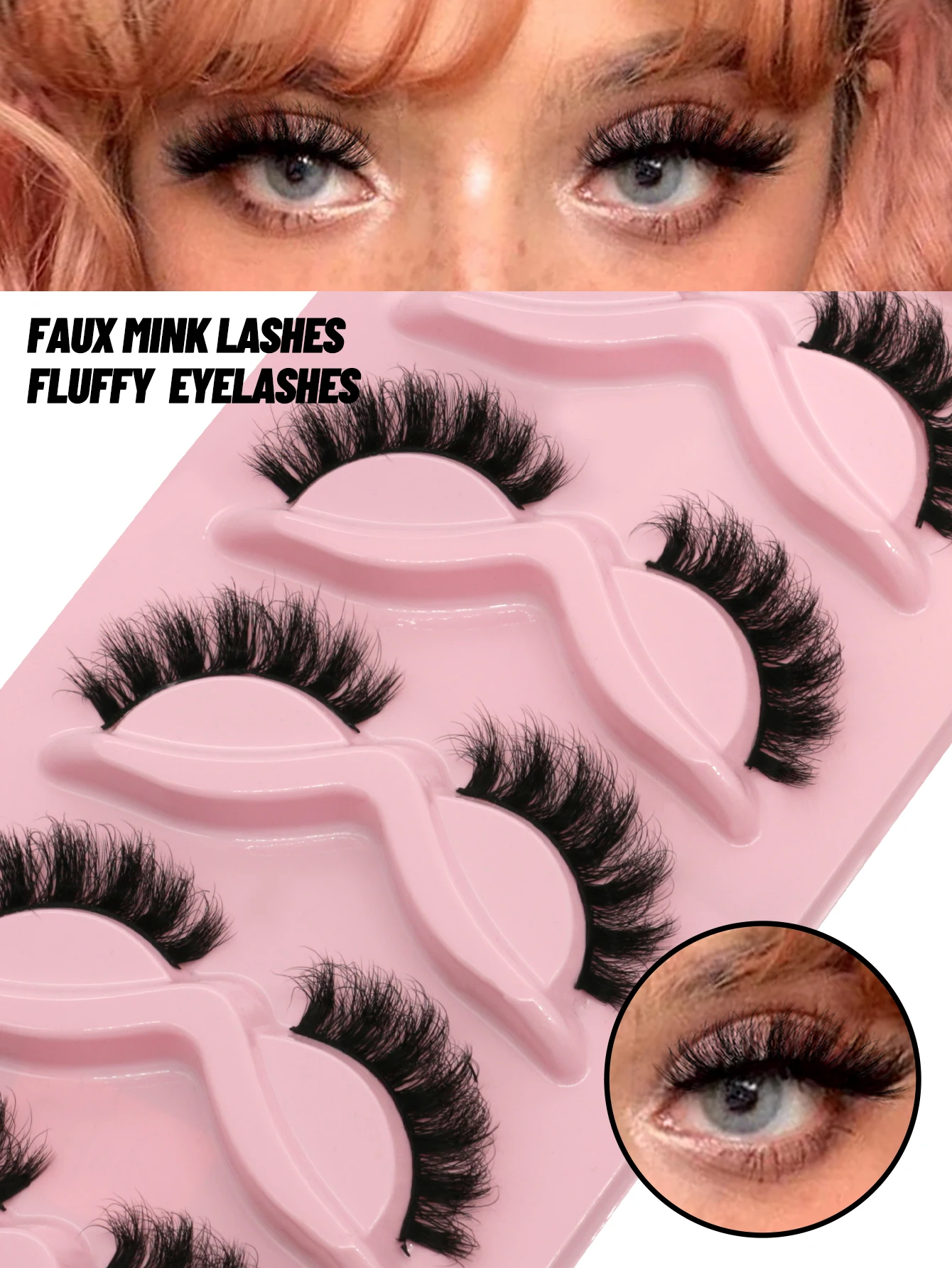 HABNI 10 Paar Falsche Wimpern Katzenaugen-Design – 20 Mm Länge, Voluminös & Lockig, Aus Kunststoff, Für Einen Dramatischen Look