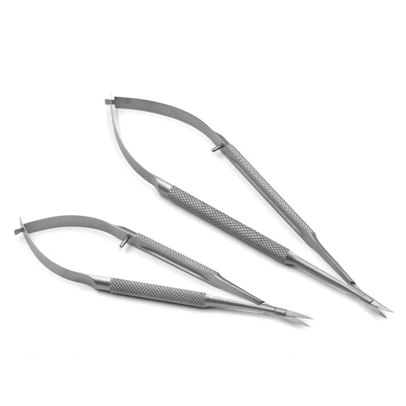 1pcs Stainless Steel Micro Scissors Needle Holders Round Handle Tweezers with Toothed Toothless Ophthalmic Eye Instrument ophthalmic tool surgical instruments cornea scissors needle holder scissors