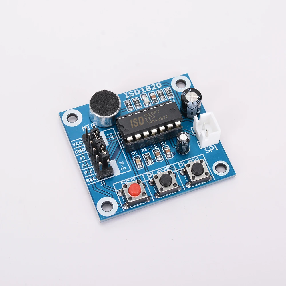 1pcs ISD1820 Voice Recording Recorder Module With Mic Sound Audio Loudspeaker for arduino 3 pcs lot dc8 24v tpa3118 pbtl mono sound 60w digital audio amplifier board amp module chip 1x60w 4 8 ohms for arduino