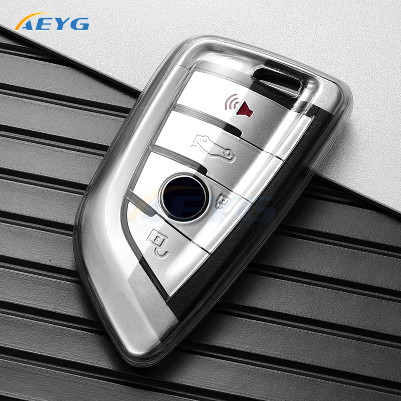 Soft TPU Car Remote Key Case Cover Shell Fob for BMW X1 X3 X5 X6 X7 1 3 5 6 7 Series G20 G30 G11 F15 F16 G01 G02 F48 Keyless Bag key case cover key case car key shell