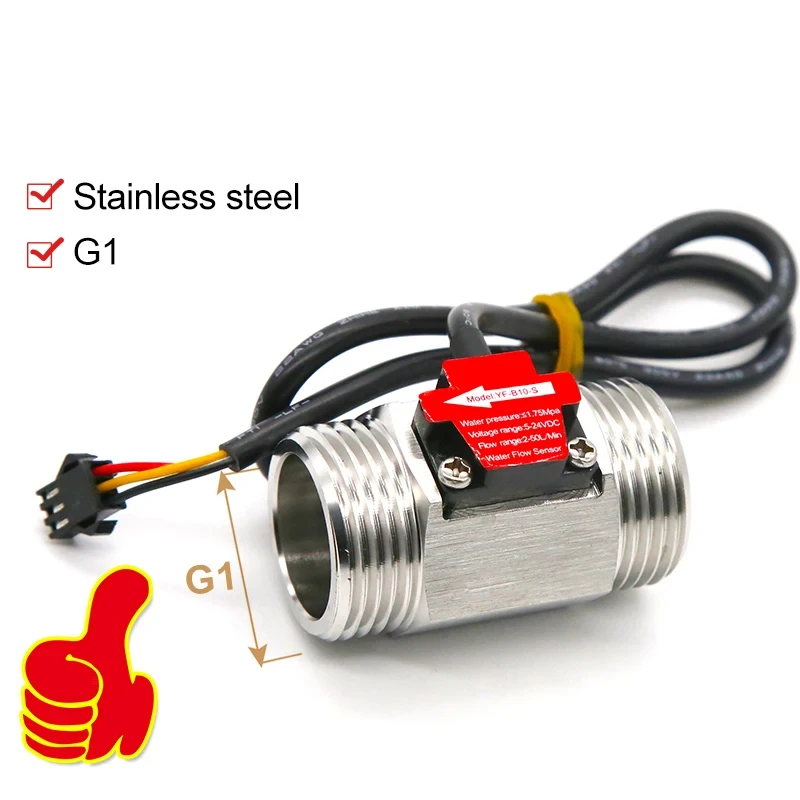 1/2" 3/4" 1'' 1-1/4'' 1-1/2'' 2 Inch Stainless Steel Hall Flow Sensor Water Flow Sensor Flowmeter Control Liquid Switch