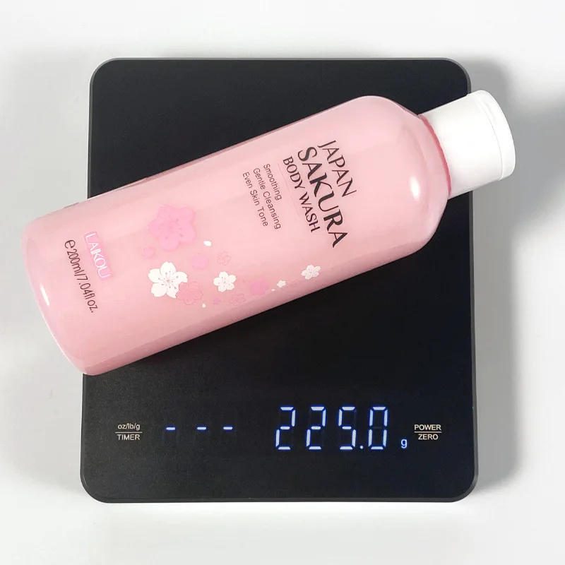 LAIKOU Sakura Body Wash Shower Gels Lotion 200ml Smooth Gentle Cleansing Moisturizing Brighten Shrink Pores Skin Care Repaire body wash