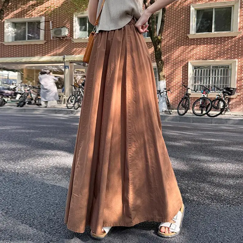 Spring Summer Women Black White Elegant Oversized Long Skirt