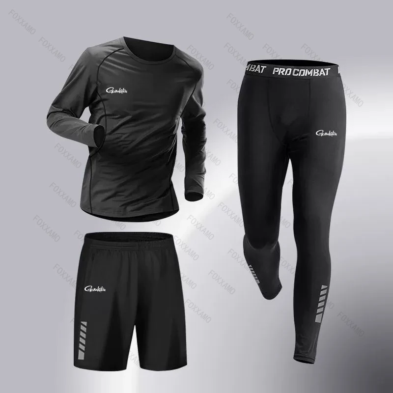 Gamakatsu moda de pesca 3-5 uds conjunto de ropa deportiva para correr para hombre traje de chándal de Fitness ropa depo