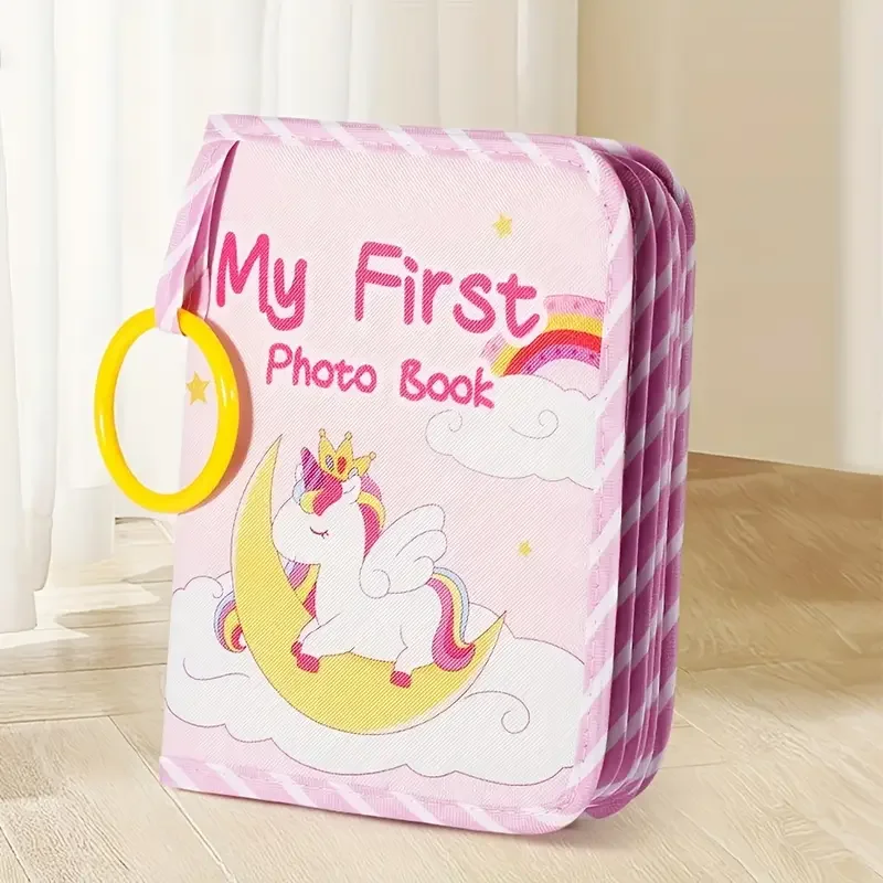 Soft Baby Memory Album with Safe Mirror - First Year Keepsake for Newborns and Toddlers