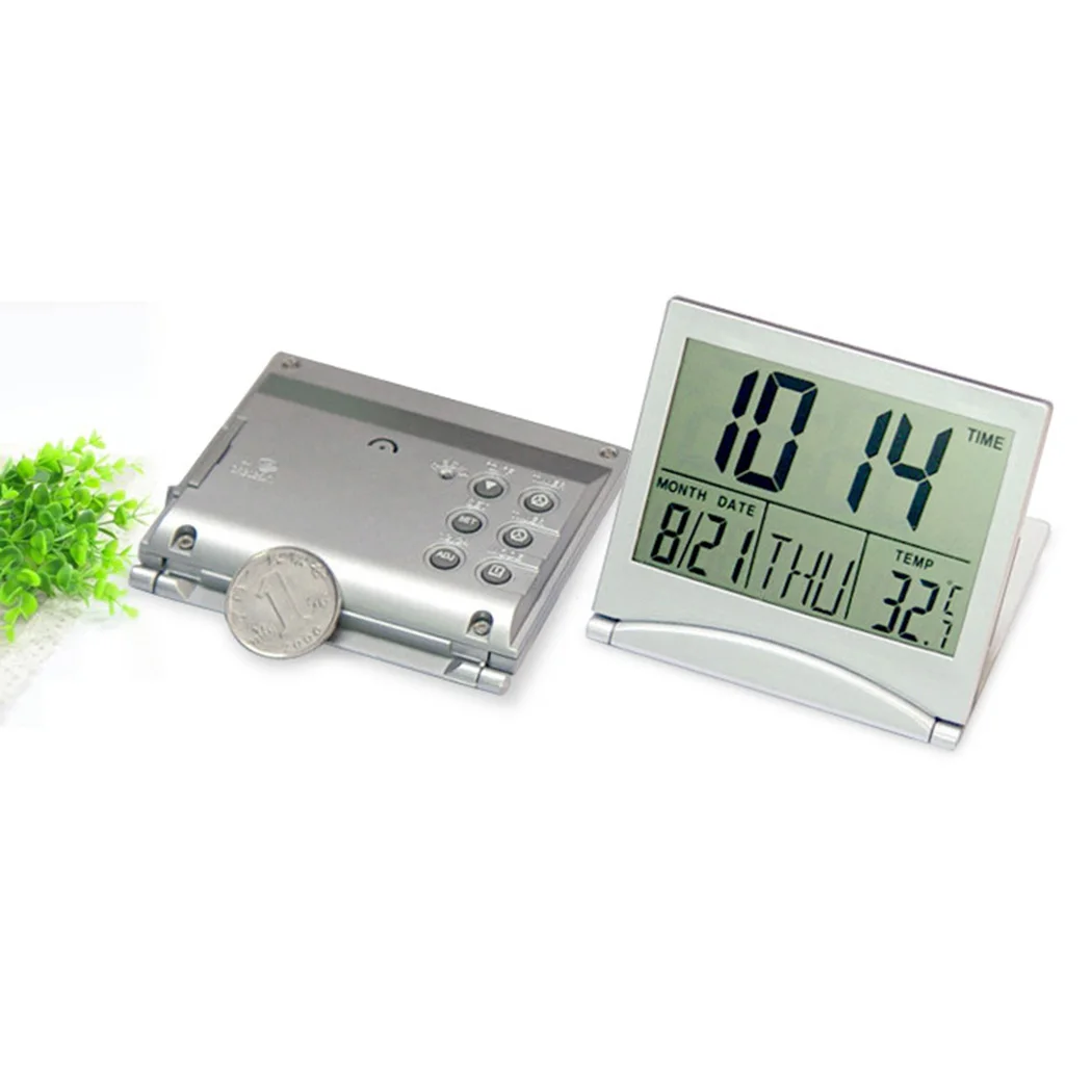Tool Digital Clock W/ Calendar Accessories Alarm Professional Replacement Silver Temperature Clock Digital LCD