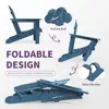 Outdoor Patio Folding HDPE Resin Adirondack Chair Navy Blue 5