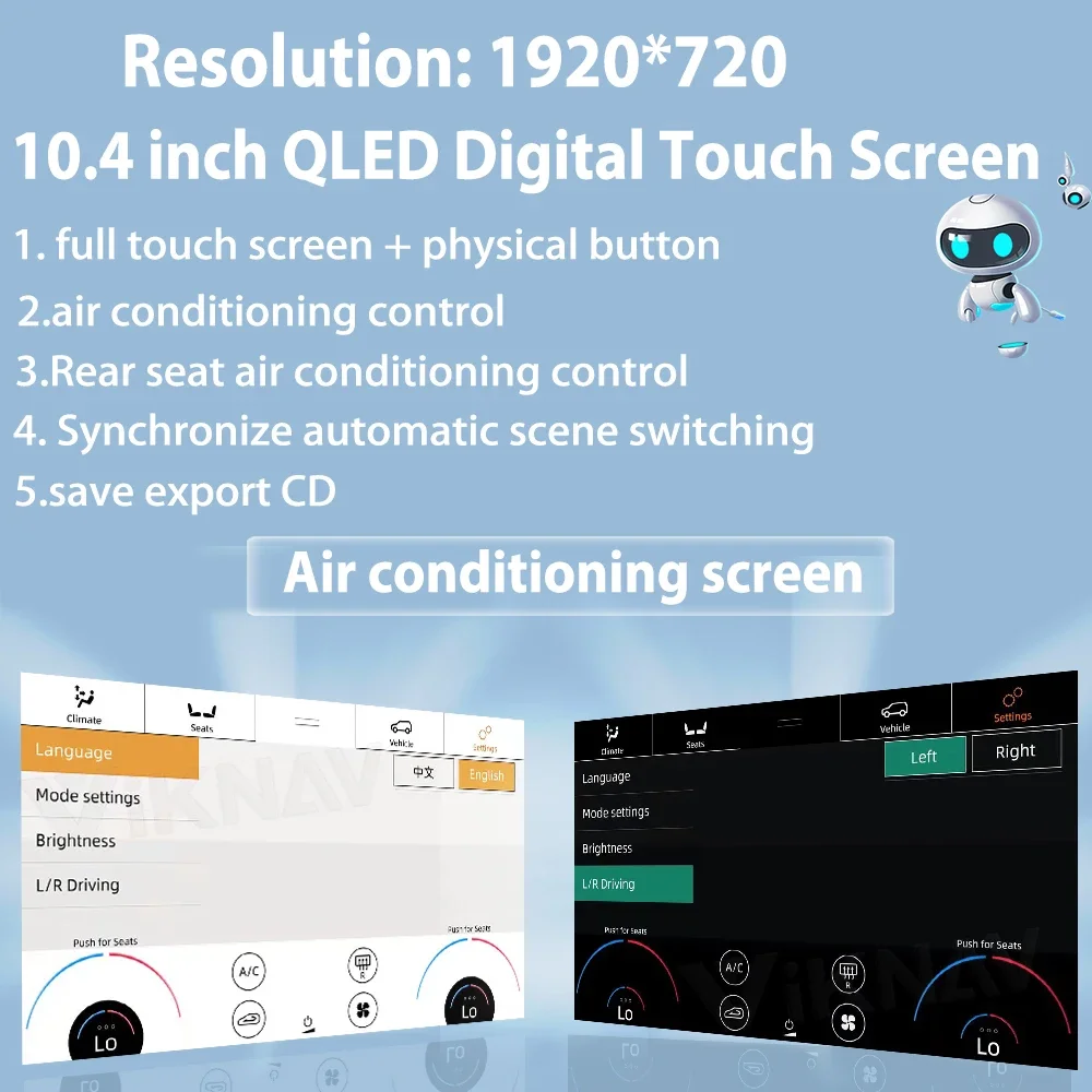 Cikonielf Écran Tactile AC De Voiture Panneau De Contrôle De