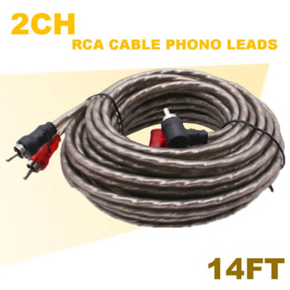 Car Audio Signal Cable Audio Subwoofer AMP RCA Power Cable Line AGU 4.2M Car System Accessories