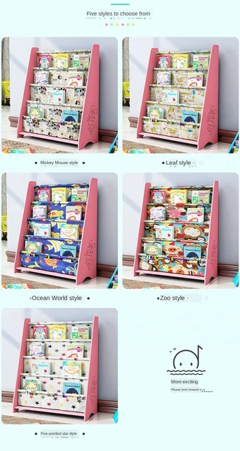  ALVIS - Estantería infantil para el suelo de la guardería, libro  de fotos para el hogar, estanterías de libros simples, gabinete de la  escuela primaria con la puerta del gabinete estantes