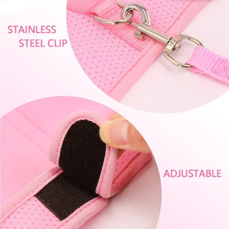 Adjustable Bunny Harness Leash Set - Soft Vest for Small Pets Rabbits Ferrets Kittens