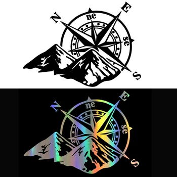 Car Laser Sticker Mountain Compass Fashion Auto Body Styling Decoration Decal Colorful Rear Windshield Stickers 1