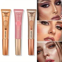3pcs Makeup Set, Blush Liquid, Highlighter Liquid, Contour Liquid, 3pcs Multicolor Multifunctional Cosmetics Set for Novices 1