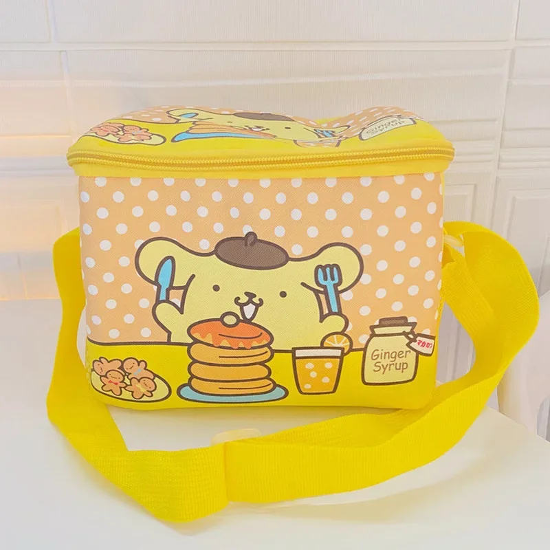 Kawaii Sanrioed Cartoon Anime Cinnamoroll My Melody Kuromi Purin Dog Lunch Box Bag Cute Water Proof Insulated Picnic Bags Gifts