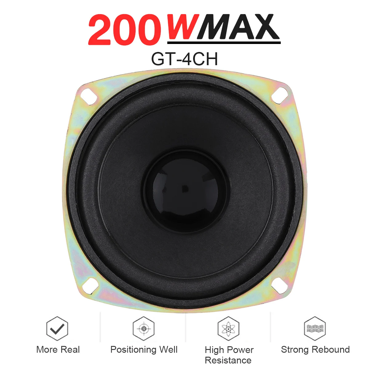 

1piece 4 Inch 200W Car Coaxial Speaker Universal Vehicle Door Auto Audio Music Stereo Suoofer Full Range Frequency Hifi Speakers