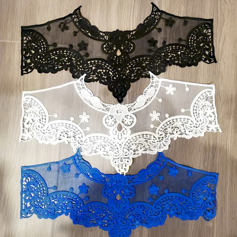 

Water Soluble Lace Embroidery, Milk Silk Embroidery, Hollowed Out Chest Flower, Fake Collar, Cut And Pasted With Mesh