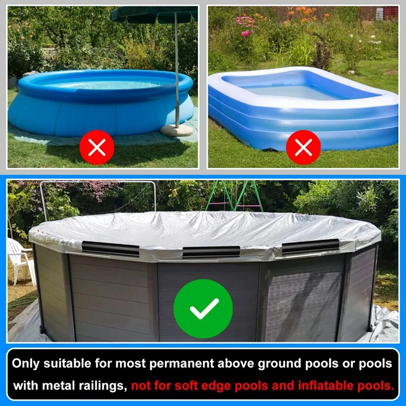 64 Pcs Pool Cover Clips, 2 Shapes Winter Swimming Pool Cover Clamps For Above Ground Pools 4.7Inch Wind Guard Clips Durable