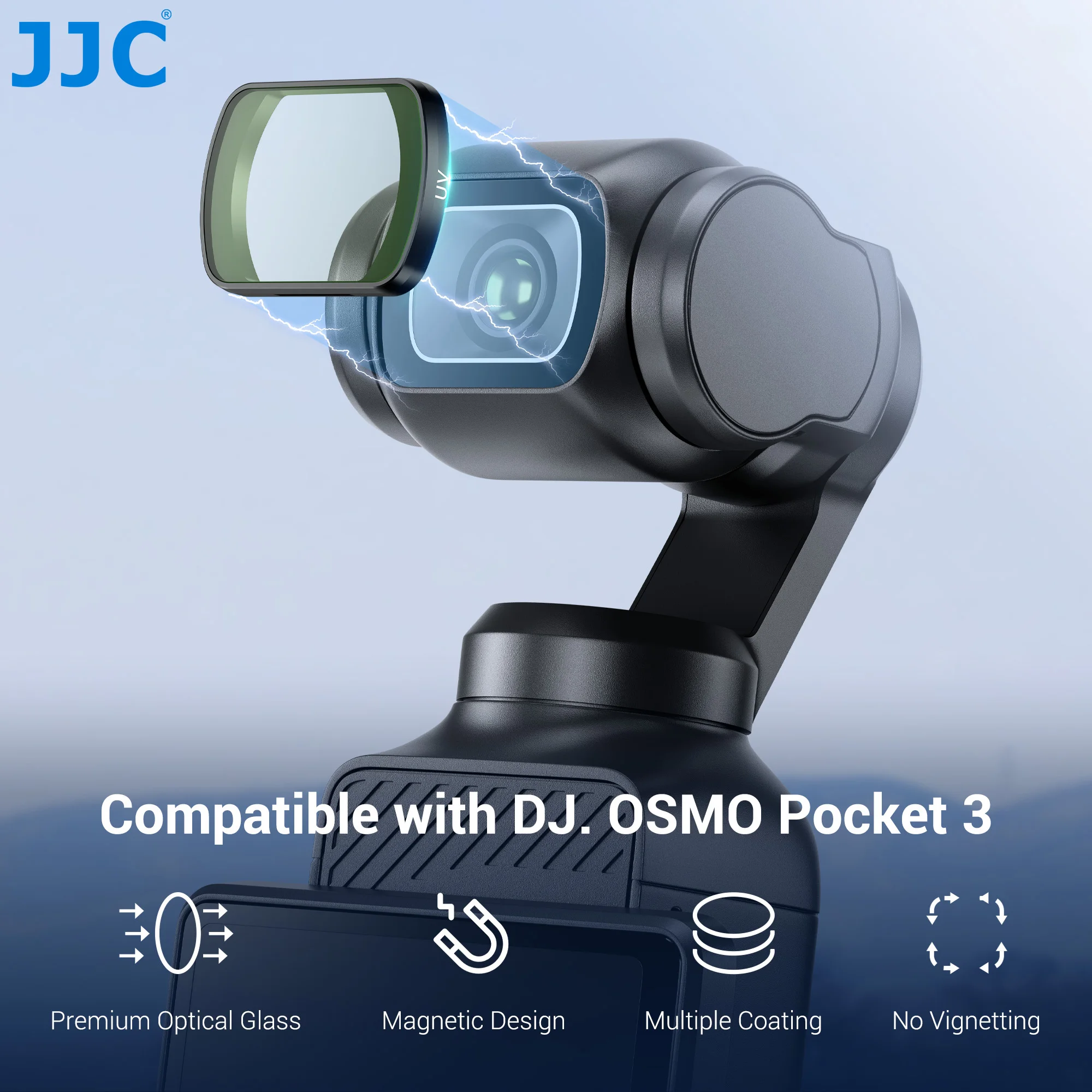 JJC Magnetic UV Filter For DJI OSMO Pocket 3 Creator Combo Magnetic Multi Coated Ultra-thin Aluminum Alloy Lens Protect Filters 4