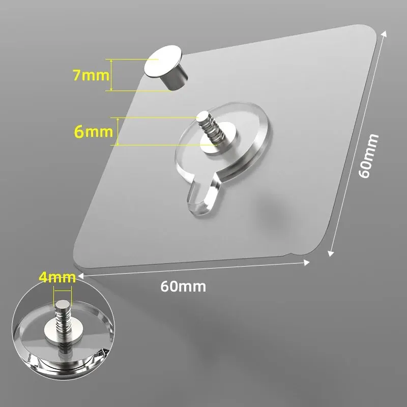 self adhesive wall hooks 10 Pcs Poster Transparent Screws For Photo Frame Waterproof Kitchen Bathroom Use