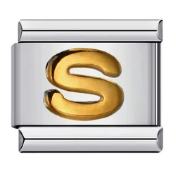 Elegant Stainless Steel Italian Charm Links for Personalized Bracelet Making - 26 Letter Set (S)