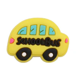PVC Shoe Charms - Graduation School Bus Teacher Design (PEACOCK BLUE)