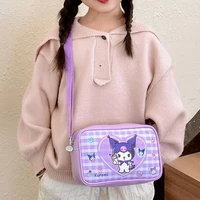 MINISO Sanrio Women's Bag Cartoon Cute Crossbody Shoulder Bag Kuromi Children's Bag Cinnamoroll Small Square Bag 2