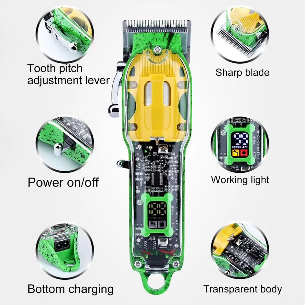 JM-200 Hair Cutter Transparent Sharp 3 Colors Optional Portable Electric Hair Clipper for Adult 3