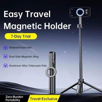 Treppiede magnetico per telefono T18 Treppiede da tavolo per selfie stick con impugnatura per telefono wireless