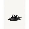 Punk Gothic Metal Buckle Low Heels Sandals Women 2024 New Pointed Toe Thick Heeled Summer Slippers Woman Platform Muller Shoes 6