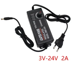 Ultra - Versatile Universal Power Adapter: Adjustable 220V to 12V AC/DC Converter with Multiple Voltage and Current Settings - EU (3V - 24V 2A)