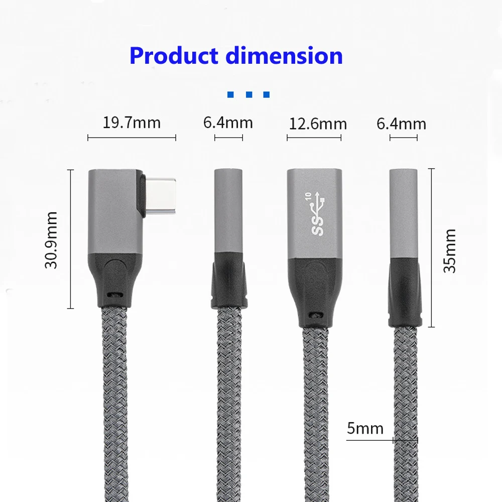 SHIWANA-USB 3.1  C -Ÿ C  10Gbps ִ 20V 5A PD100W 0.2   ̺, 4K @ 60Hz  ̾  ڵ