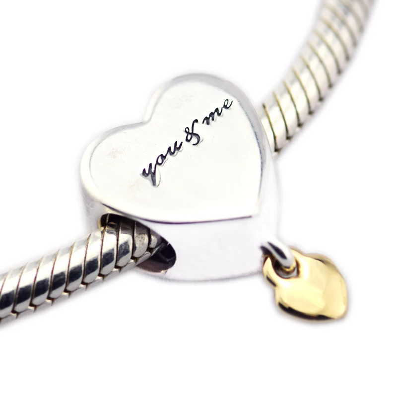 Two Hearts Dangle Charm 925 Silver Original Waist Beads DIY Charm Bracelet Make Up Accessories For Women Holiday Gifts