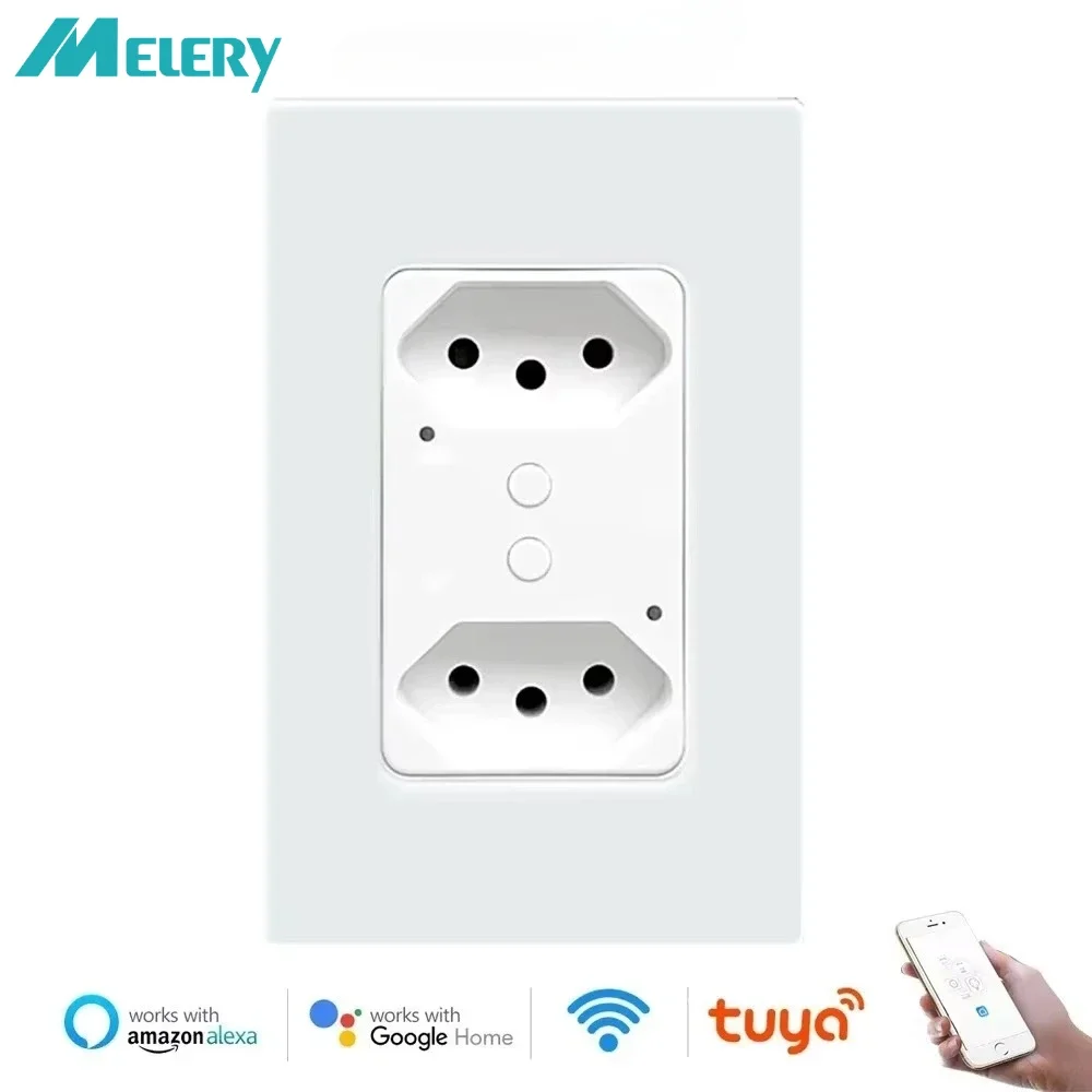 Melery บราซิล WiFi Smart Life Wall SOCKET USB Tuya ปลั๊กไฟฟ้า Outlet PC/แผงกระจกทั้งบ้านโดย Alexa Google Home 1