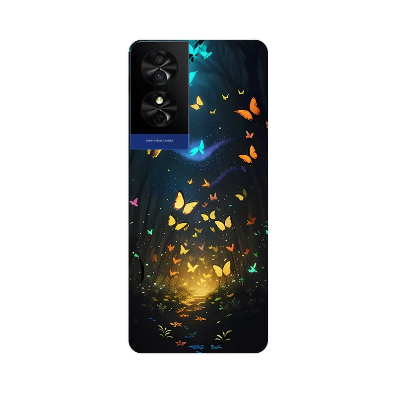 Colorful Leaves Flower Painted Soft Silicone Phone Case Cover - Bumper Protection Design