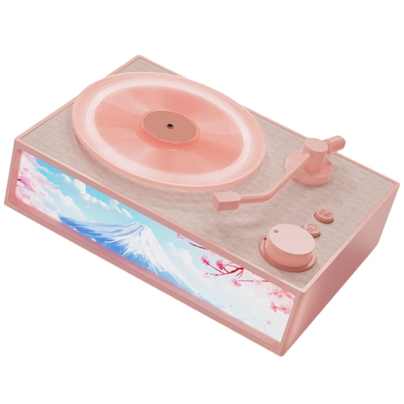 DX62 Stylish Bluetooth-compatible Speaker Unique Feature and Record Player Appeal Desktop Computer Loudspeaker