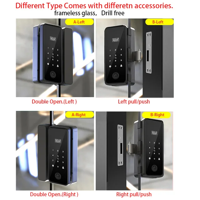 3D Face Recognition Smart Lock Infrared Sensor Tuya APP WIFI Biometric Electronic Fingerprint Unlock Glass Door Lock Office Door 2