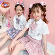 

Girls JK Uniform Japanese Shirts Child College School Show Clothes Princess Costume School Uniform Performance Pleated Skirt