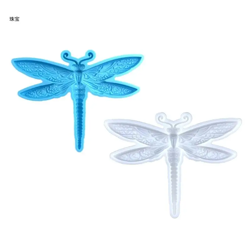 

X5QE Embossed Dragonflies Pendant Silicone Mold Door Hanging Plate Wall Decorations Crystal Epoxy Resin Mould for DIY Crafts