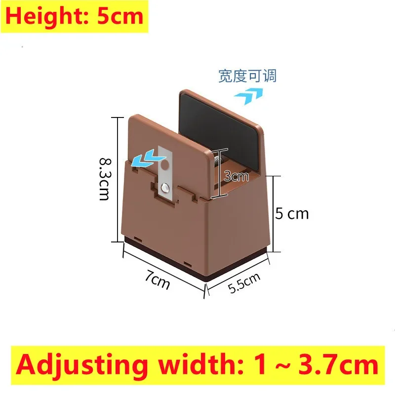 Set of 4 Heavy-Duty Adjustable Furniture Risers with Screw Clamps