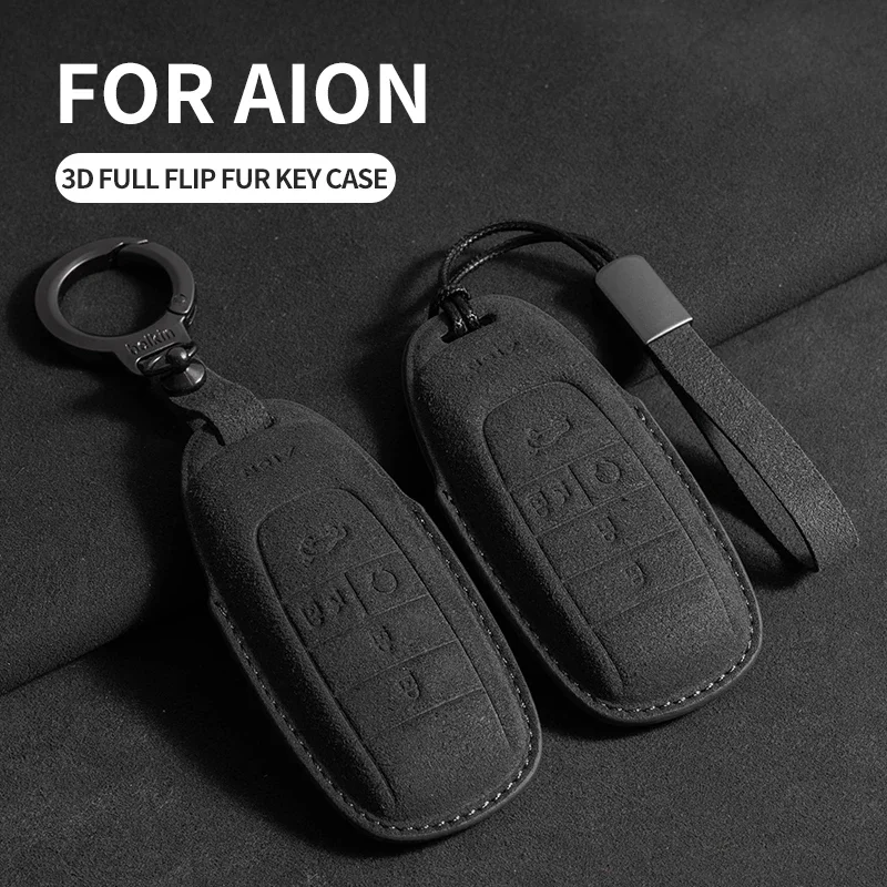 

For Gac AION S PLUS New Energy Trumpchi Aion V Y LX 2023 GE3 GA3S Suede Car Keychain For AION Car Key Case