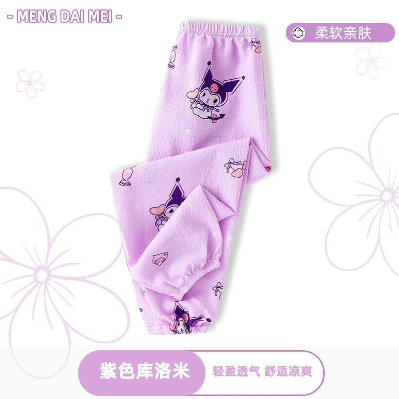 Children's Summer Gauze Thin Anti Mosquito Air Conditioning Sleeping Pants and Sunscreen Pants Women Pajama Sleepwear Robe Kids