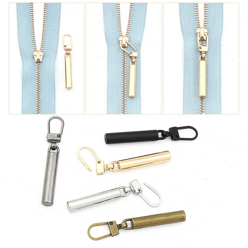 Zipper Slider Puller Instant Zipper Repair Kit Replacement for Broken Buckle Travel Bag Head DIY Sewing Craft zipper repair kit zipper pullers zipper sliders zipper heads zipper accessories 2/10pcs