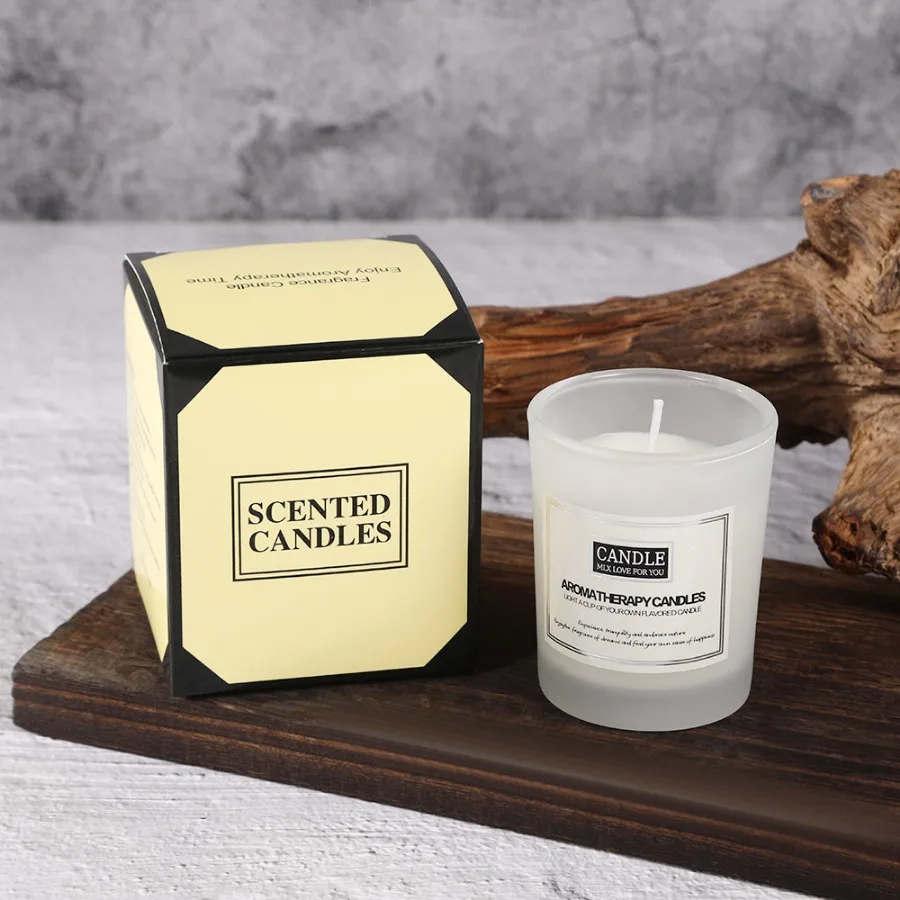 Three Color Glass Cup Aromatherapy Candle 1pc 50g Smokeless Fragrance Soy Wax Fragrance Candle With Hand Gift
