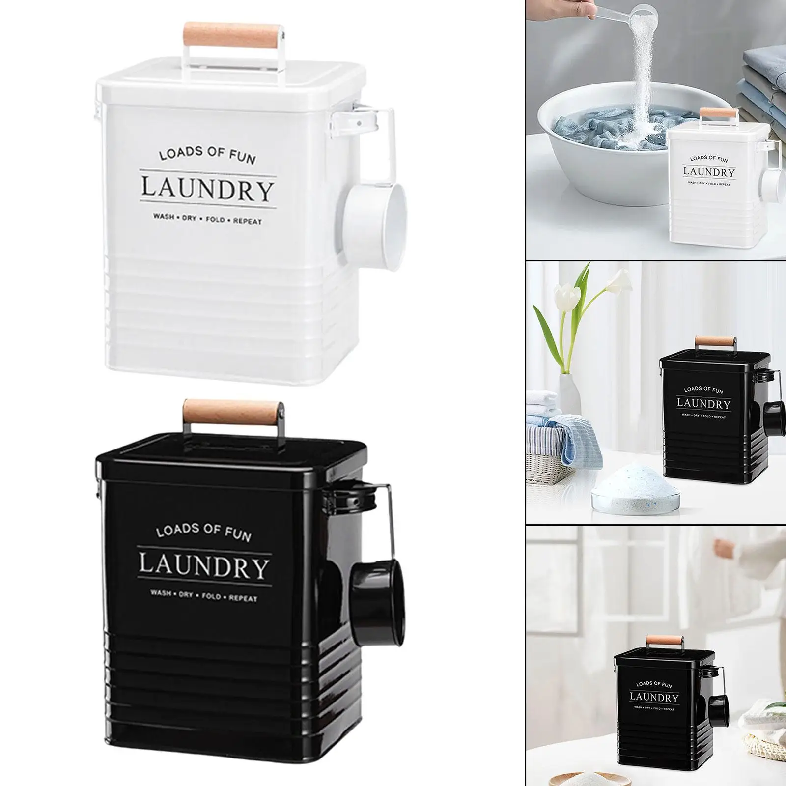 Laundry Powder Storage Farmhouse Decor Multifunctional Grain Rice Pet Food Organizer Aesthetic Portable Storage Bin