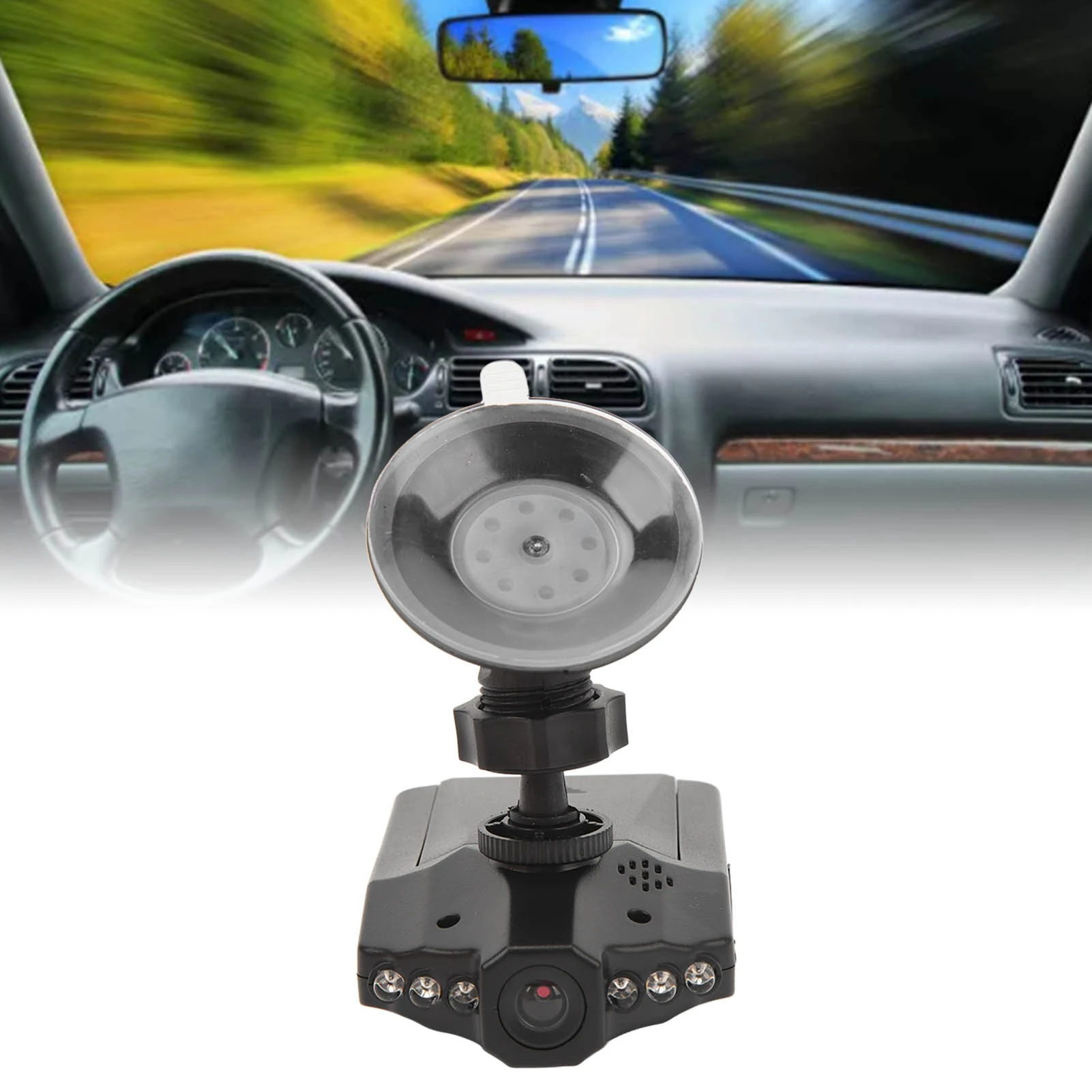 Dash Cam 720 Degree Rotatable Night Vision Auto Recording 2.5 Inch Screen Car Driving Recorder 1080P HD for Parking